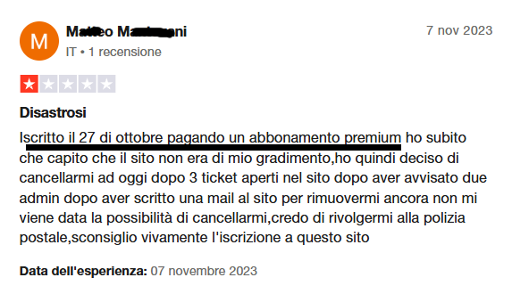 Denuncia Abbonamento Premium
